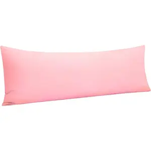 Body Pillowcase - Brushed Microfiber 20x54 Pillowcase - Soft, Wrinkle-Free, Fade-Resistant, Stain-Resistant, Pink Body Pillow Cover with Envelope Closure - 20x54 Inches, Pink