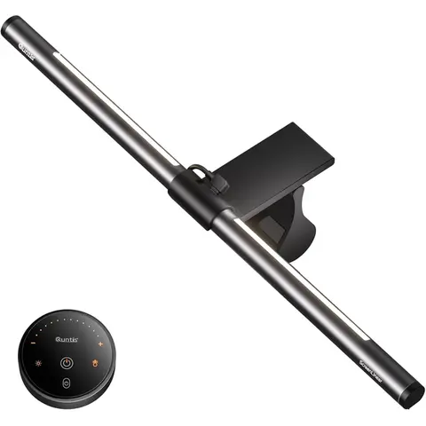 Quntis Glow Series ML214 15.7in Aluminum Body Desktop Lamp - Adjustable RGB Lighting, Remote & Touch Control, Eyecare Color Temperature, Modern Home Decor, Indoor Use Book Light (Ages 10+) for Home Improvement