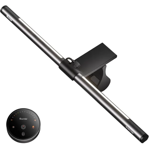 Quntis Glow Series ML214 15.7in Aluminum Body Desktop Lamp - Adjustable RGB Lighting, Remote & Touch Control, Eyecare Color Temperature, Modern Home Decor, Indoor Use Book Light (Ages 10+) for Home Improvement