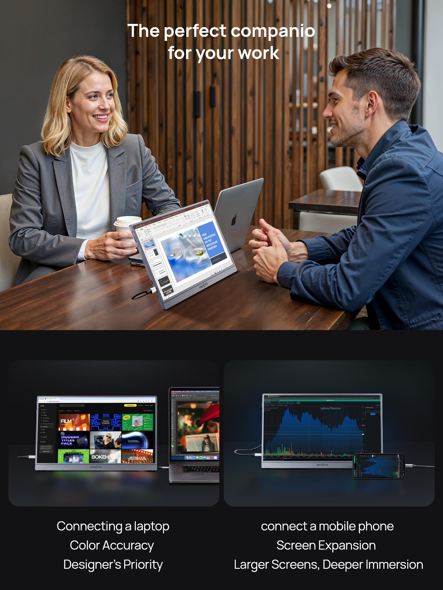 ARZOPA 16.1" Portable Gaming Monitors – 180Hz 1440P QHD / 144Hz 1080P FHD – Ultra Slim External Display for Laptops Gaming PC PS5 Xbox Mac with Built-in KickStand & Dual Speakers – Gray