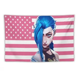 Arcane American Flag Tapestry |Wall Hanging, Gamer Flag, Nerdy Decor, Arcane Merch, Gamer Art, Gift for Gamer