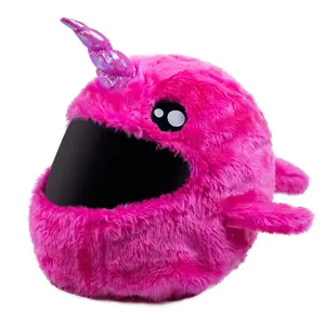Motorcycle Helmet Cover - Pink Narwhal  One Size Fits Most Dust Scratch Protection Washable Reduce Wind Noise