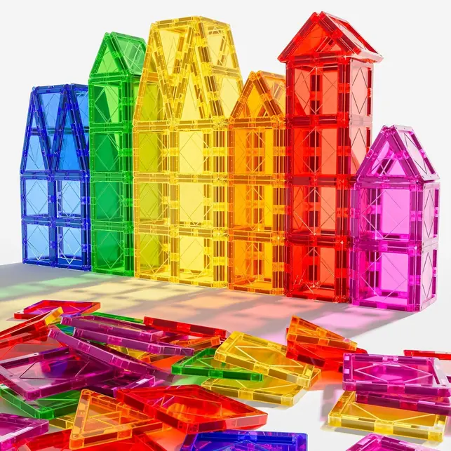 Magnetic Building Tiles Set for Kids | STEM Educational Construction Blocks | Creative Magnet Toy for Toddlers & Preschool Learning | Building Toy for Boys & Girls Ages 3-8