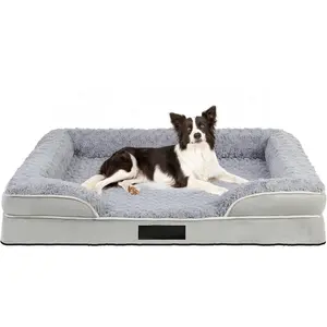 Bed for Large Medium Sized, Washable Memory  Large  Bed, Medium Pet Sofa with Removable Cover, Washable  Pet Couch Beds(Grey, L)