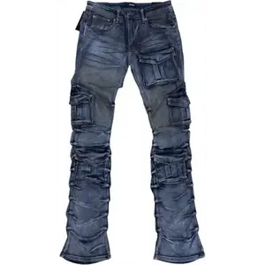 Kindred stacked utility wax coated denim jeans