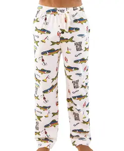 Funny Ocean Asleep at the Reel Pajama Pants for Men – Soft Cotton Lounge Pants, Fishing Themed Sleepwear Bottoms, Cozy Home Pajamas, Relaxed Fit Casual Lounge Wear