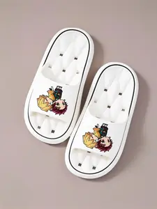 Anime Demon Slayer Co-branded Funny Slippers, Zenitsu Agatsuma Nezuko Kamado Tanjirou Creative Big Head Style Home Slippers, Non-slip Soft Sole Indoor Slippers For Men And Women, Anime Peripheral Footwear