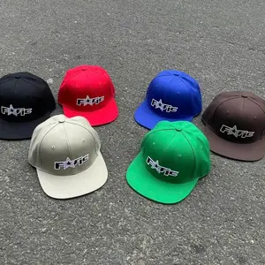 FAFIC Star Logo Snapback Hat - Y2K Aesthetic Flat Brim Baseball Cap for Men & Women - Premium Embroidered Streetwear Hip Hop Sun Hat - Adjustable Retro Harajuku Style Trucker Cap - Urban Fashion Headwear in Black Red Blue Green Brown Khaki