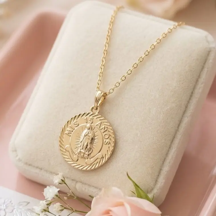 15's cadena necklace pendants 14k laminated gold oro laminado 14k Gold Filled Ring Heart Cluster Ring