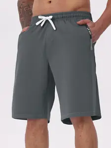 Men's Letter Print  Drawstring Waist Shorts, Regular Fit Casual Pocket  Shorts for Summer, Fashion Men's Bottoms for Daily Wear