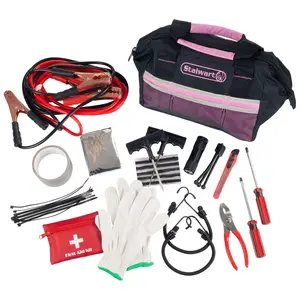 Stalwart Roadside Emergency Car Kit 55-Piece Accessories Set Stalwart Roadside Emergency Car Kit 55-Piece Accessories Set