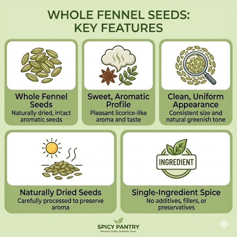 Spicy Pantry Fennel Seeds (Hinojo) – Whole Fennel Seeds for Cooking, Tea & Spice Blends