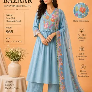 Luxury 3PC Embroidered Dress | Soft Chanderi Fabric | Elegant Modest Outfit