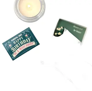 Happy Birthday Folk Art Mini Bouquet In A Matchbox