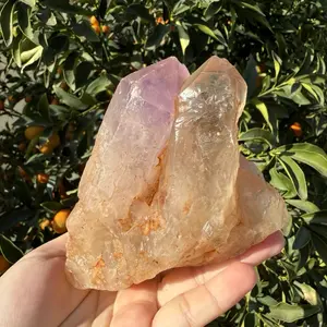 703g Amethyst Quartz Cluster,Raw Clear Quartz Cluster,Natural Quartz Crystal Cluster Point Reiki Healing Collection Home Decor,A11