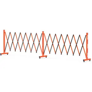GARVEE 16FT Expandable Portable Folding Garden Fence with 360° Casters, Retractable Outdoor Barricade Gate Featuring Reflective Stickers for Driveway Safety and Versatile Use