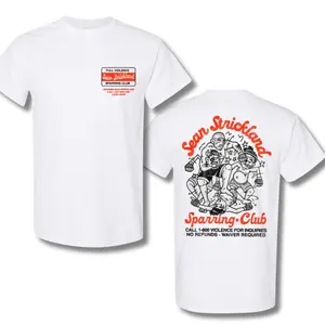 Sean Strickland “Sparring Club” T-Shirt – Full UFC Fighter Graphic Tee, Funny Cartoon Fight Design MMA Fan Gear, 2 Sides.