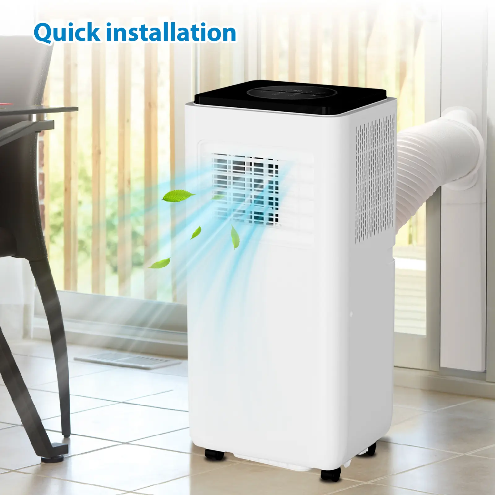 OP-10,000 BTU Portable Air Conditioners Dual Control Portable AC Unit with Touch Screen & Remote Control Low Noise 3-In-1 Air Conditioner Up to 450 Sq.Ft, Mini AC for Home Apartment Office, White