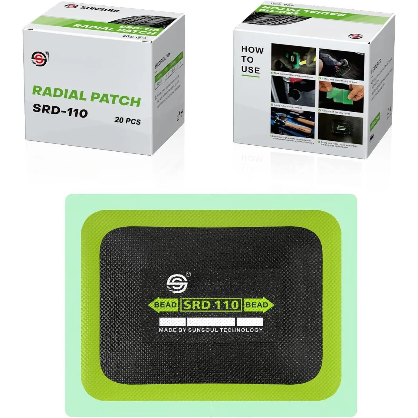 55x75mm EV Tire Repair Patch - Self-Vulcanizing Rubber Seal for Electric ,  & Durable  Tire Puncture Kit for , ,