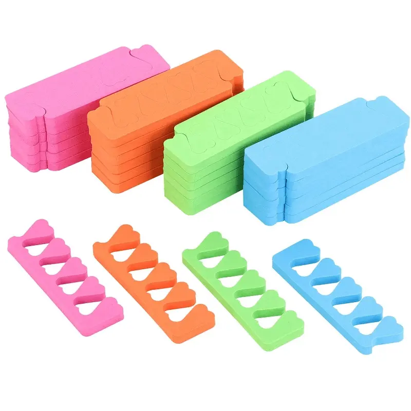 48pcs 4 Funy Color Sponge Toe Separators Pedicure Set Premium Nail Art Painting and Polishing Tool Kit Pedicure Care Tool for Nail Polish Nail Art Tools