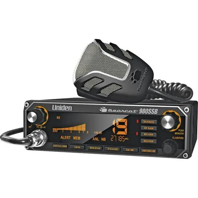 Uniden BEARCAT980SSB Multifunctional Portable 40-Channel US CB Radio - SSB USB-LSB, Noise Canceling Microphone, Digital Audio, Wireless Adapter, Dimmer Switch, 6-Pin to 4-Pin Adapter, 7-Color Display, Backlit Control Knobs, Multifunctional Portable Radio