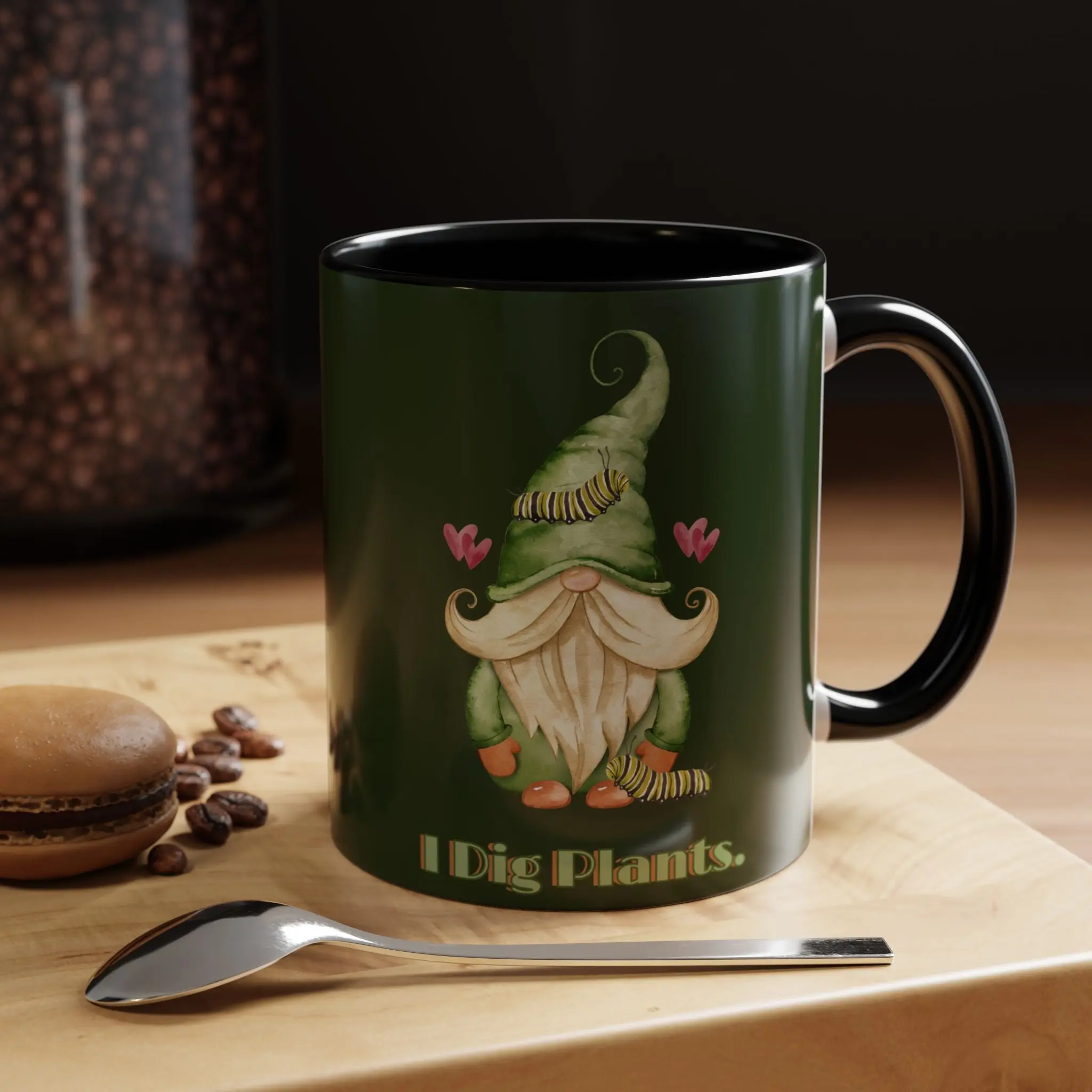 I Dig Plants Gnome Coffee Mug — Cute Gardener Accent Mug (11/15oz)