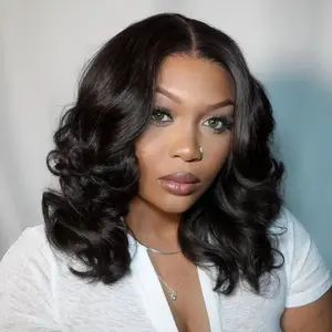 [Clearance Sale] Wiggins Hair Glueless Body Wave Wig Human Hair Ready To Go 5x5 Bob Wig Pre Cut Lace Closure Wig Short Bob Wig Beginner Friendly 14 Inch