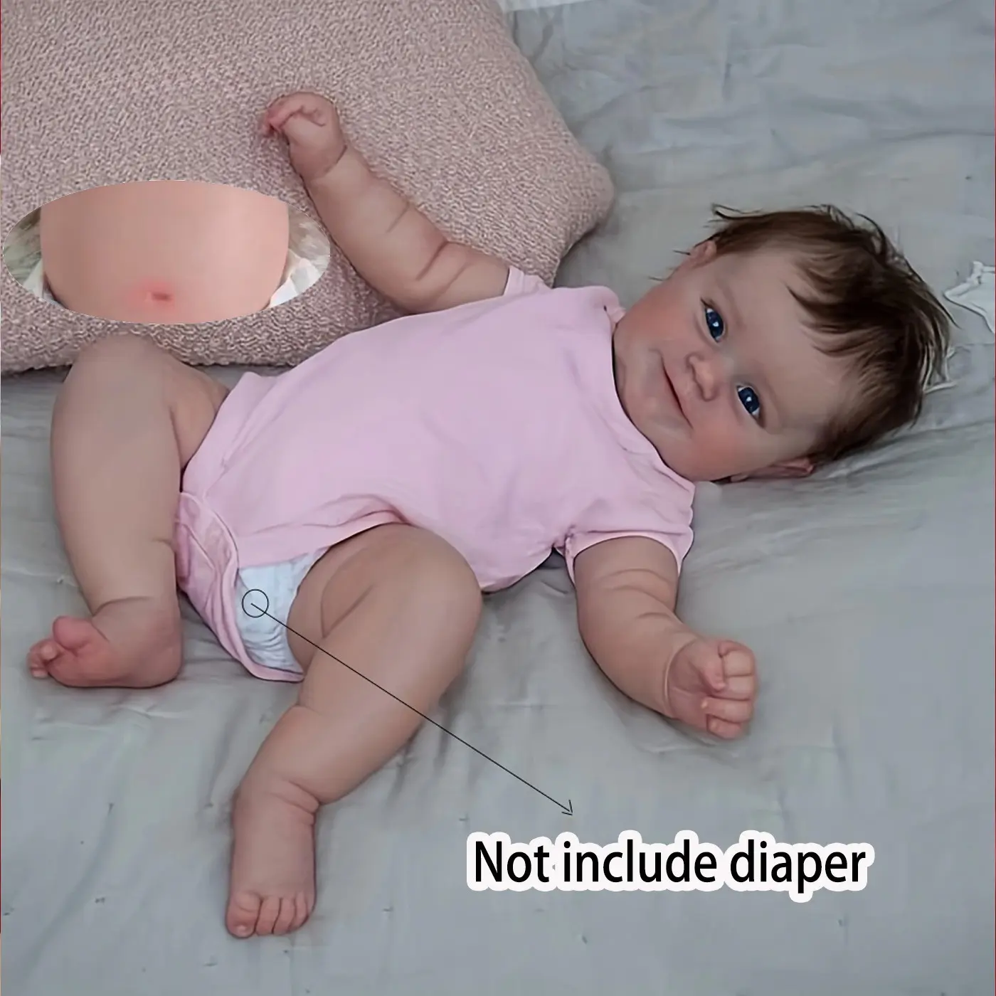 GUESSBELLY 20inch 50cm Reborn Baby Doll with Full Body Vinyl Newborn Baby Girl Princess Toddler Bath Toy Lovely Birthday Gift for Kids