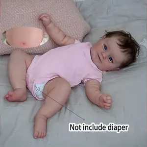 GUESSBELLY 20inch 50cm Reborn Baby Doll with Full Body Vinyl Newborn Baby Girl Princess Toddler Bath Toy Lovely Birthday Gift for Kids