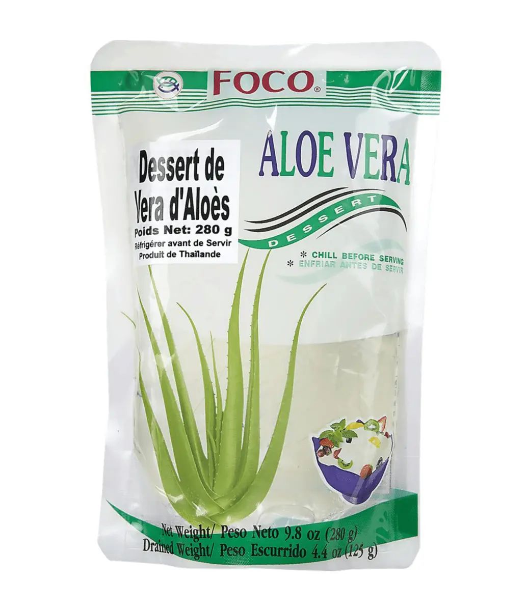 Foco Aloe Vera Jelly Dessert - Natural, Artificially Sweetened, Gluten-Free Thailand Snack, 9.8oz