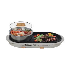 NARITA 2-in-1 Stainless Steel Hot Pot Grill Non-Stick BBQ Cooker NEC-1125