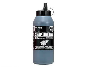 TAJIMA Marking Chalk - Black 32 oz (907g) Semi Permanent Snap-Line Dye with Durable Bottle & Easy-Fill Nozzle - PLC3-BK900