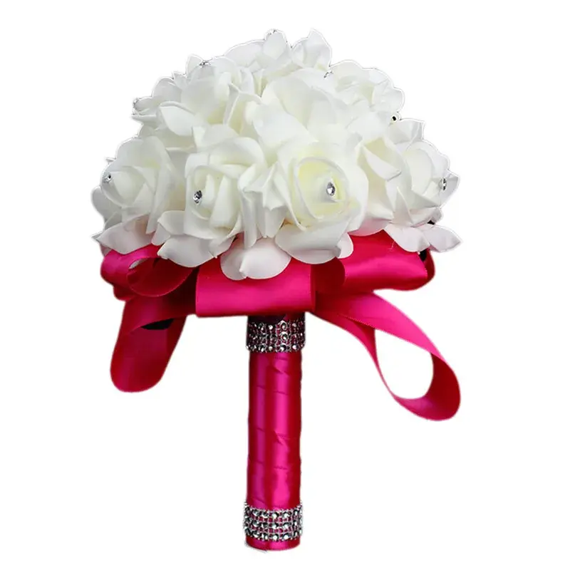 Wedding Fake Flowers Bridal Bouquets Bridesmaid Rose Centerpiece Bride Hydrangea Artificial White Lily of the Valley Supplies Does not apply
