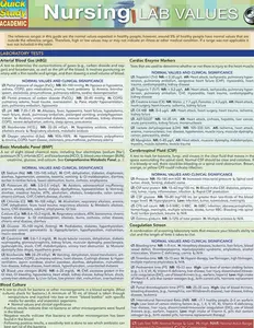 Nursing Lab Values QuickStudy Laminated 6-Page Reference Guide (QuickStudy Academic) 1st Edition
