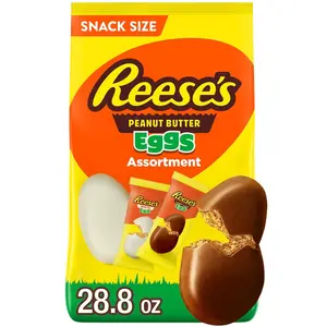REESE'S Assorted Flavored Snack Size Peanut Butter Eggs, Candy Bag, Easter Candy, 28.8 oz
