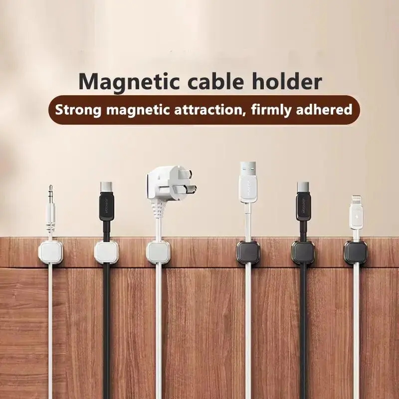 Cable Organizer, 6 Counts Multifunctional Magnetic Cable Holder, Cable Management Clip, Desk Wire Management, Cable Organizer for Home and Office Use, Desk Accessories, Home Decor, Desktop Accessory, Desk Gadgets, Work Accessories