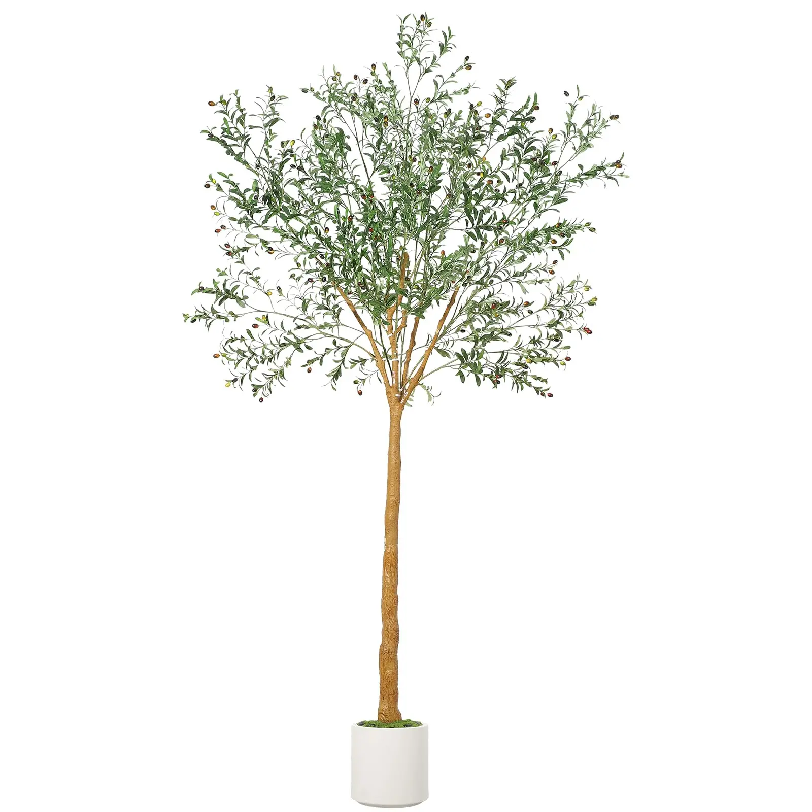 GARVEE 9FT Artificial Olive Tree with Over 1,180 Lifelike Leaves and Fruits, Durable PE+PVC Construction, Weighted Cement Planter Included, Perfect for Home, Office, Indoor and Outdoor Décor