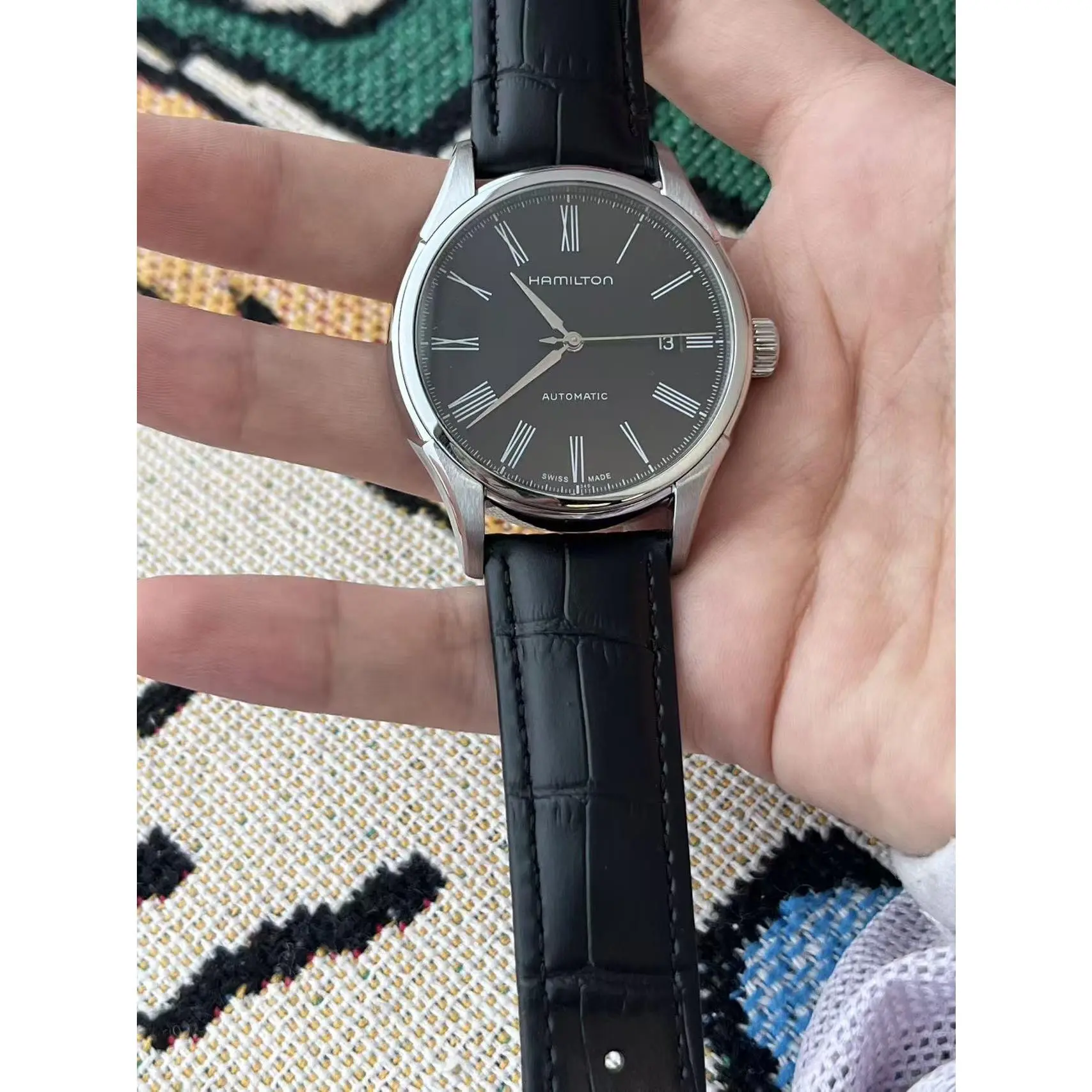 Hamilton American Classic 40 Steel Bezel Black Dial Mechanical Watch, TK-ZSYH39515734, 18 cm
