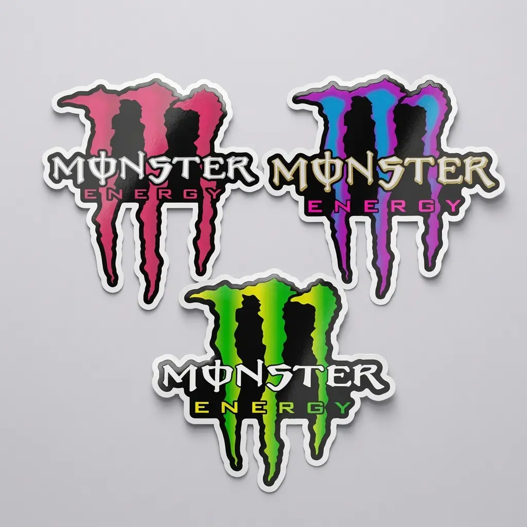 3pcs Racing Monster Sticker - Motocross Dirt Bike Decal for Helmets and Cars