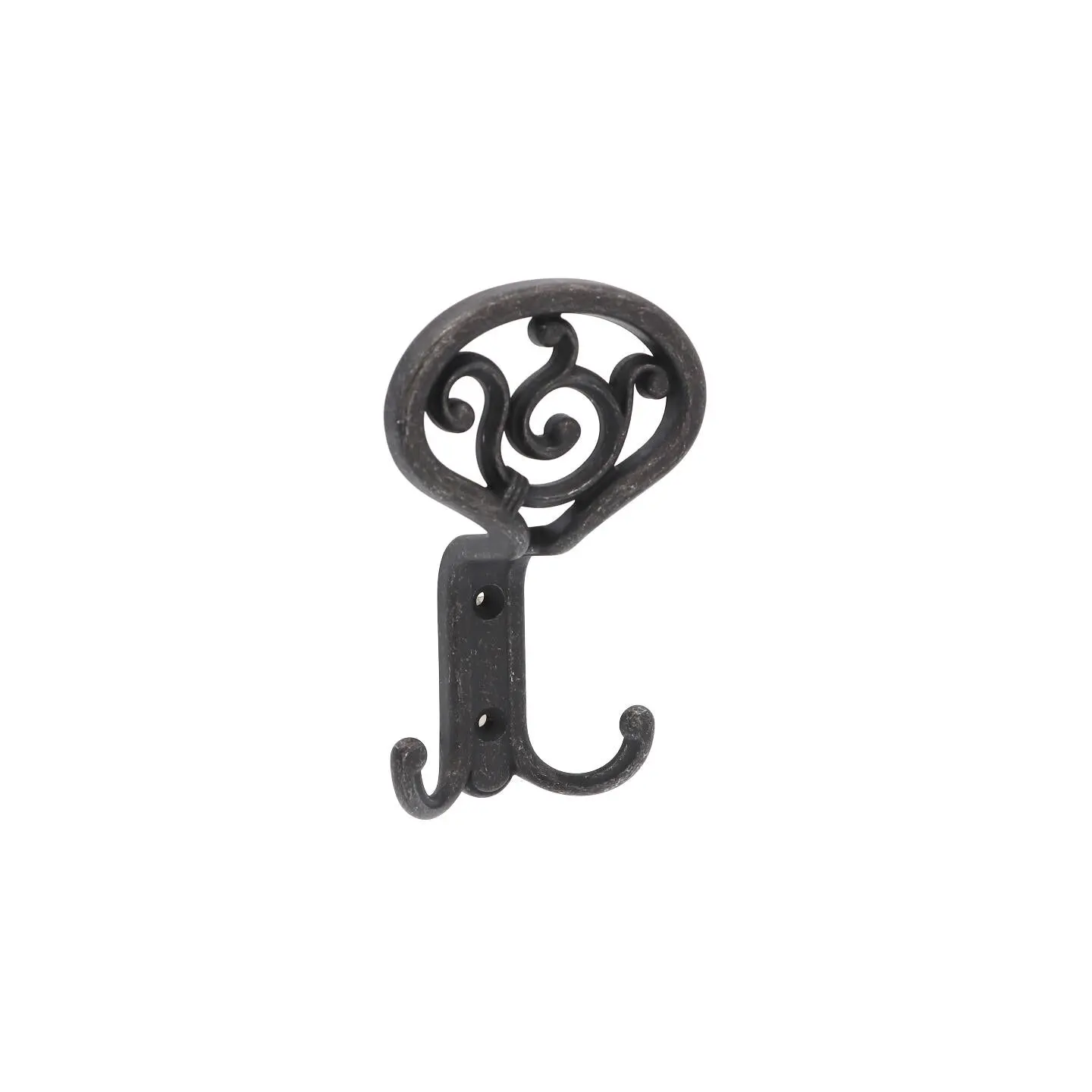 Vintage Black Iron Wall Hook – Rustic Farmhouse Double Hook