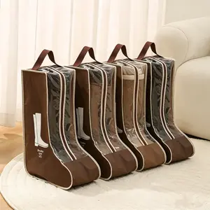 4pcs Boot Storage Bag, Portable Protective Bag for Short and Long Boots, Shoe Dust Cover, Travel Shoe Organizer, Transparent Boot Cover