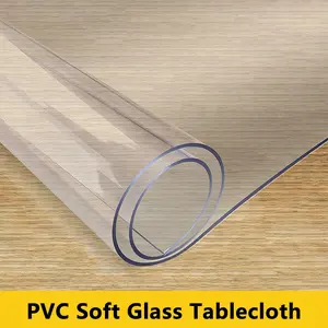 Clear PVC Table Protector, Waterproof & Oil-Resistant, Heat-Resistant Flexible Soft Glass Desk Pad for Dining Table & Furniture Protection