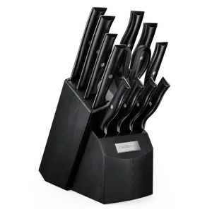 Onyx Black Kitchen Knife Block w/ Titanium Coating