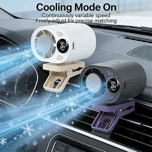 2026 Car Clip On Fan with LED Display 360° Rotation 199 Speeds Adjustable USB Rechargeable Compact USB Charging Fan for Car Umbrella Bicycle Travel Camping Outdoor Cooling Personal Fan Usb Fan Light Button Hand Fan