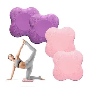 4-piece yoga fitness knee and elbow cushions, Pilates yoga cushioning foam pads, extra-thick slow-rebound foam pads, suitable for knees, elbows, wrists, hands, and head, Yoga Equipment