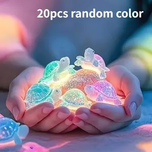 20pcs Cute Night Glow Mini Resin Turtle Figurines, Fluorescent Sea Turtle Micro Landscape DIY Fish Tank Aquarium Decorations