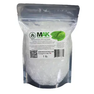 Mak Menthol Crystal 1 Lb Pure Organic 100% Natural Menthol Crystals from Mint Crystal Mentha Arvensis Resealable Standup Bag Long-Lasting Freshness Aroma