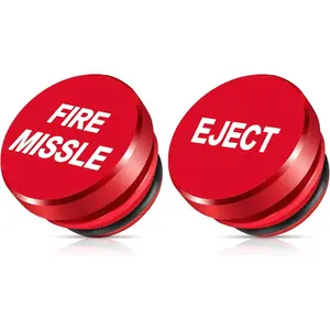 Cigarette Lighter Cover 2 Pcs, Cigarette Lighter Plug Cover Dustproof Waterproof, FIRE Missile Eject Button Aluminum Fits Most Automotive Vehicles and Boats with Standard 12 Volt Power Source