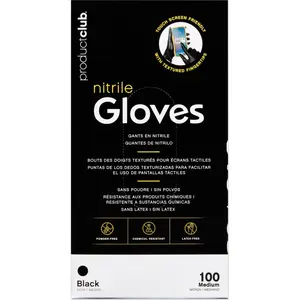 Disposable Black Nitrile Gloves - Medium / 100 Count by Product Club