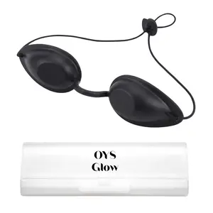 OYS GLOW Tanning Bed Goggles Eye Protection Blackout Eye Cups – UV Light Blocking Red Light Therapy Eye Shields for Sunbed & Tanning Use